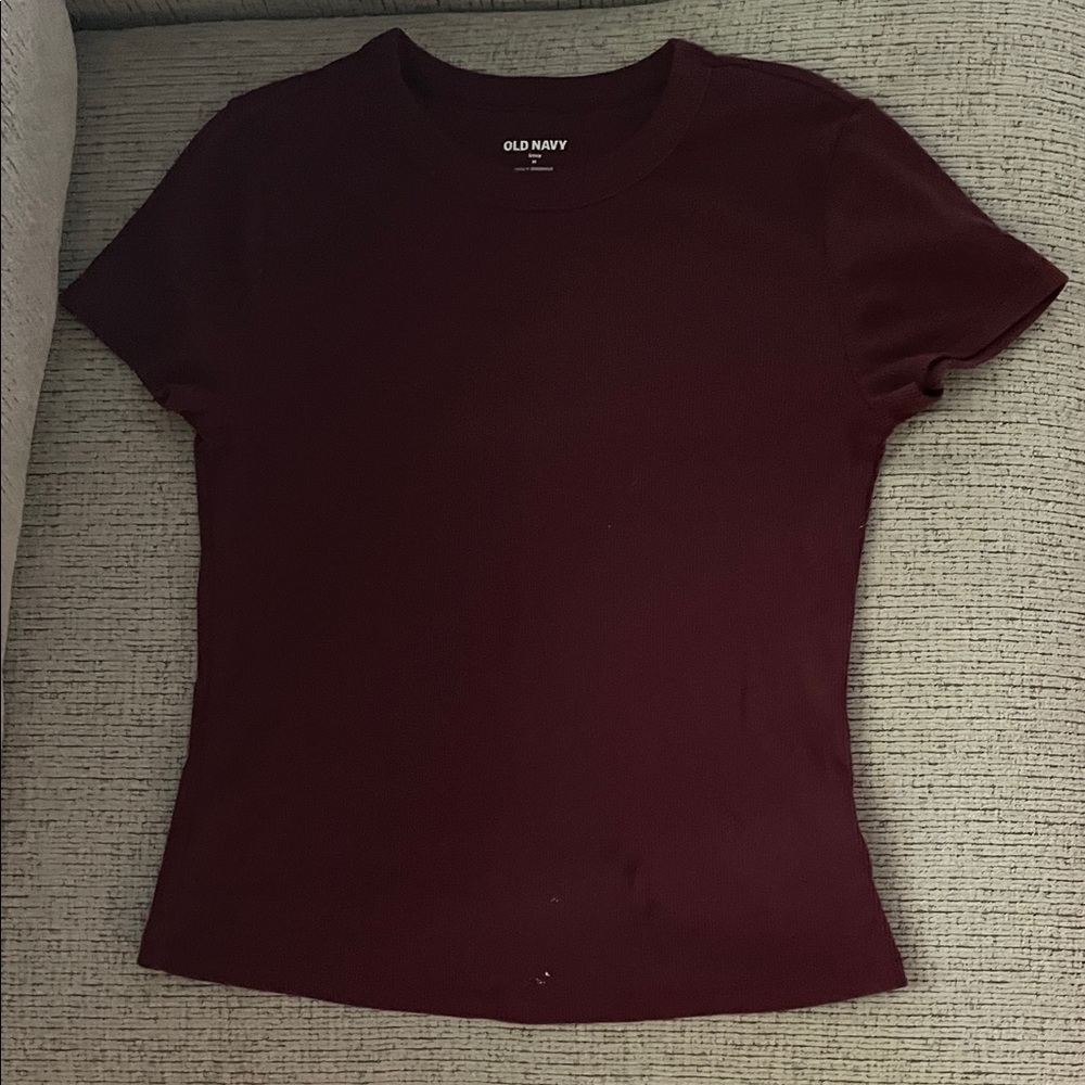 Old Navy Women's Dark Red Short Sleeve Tee